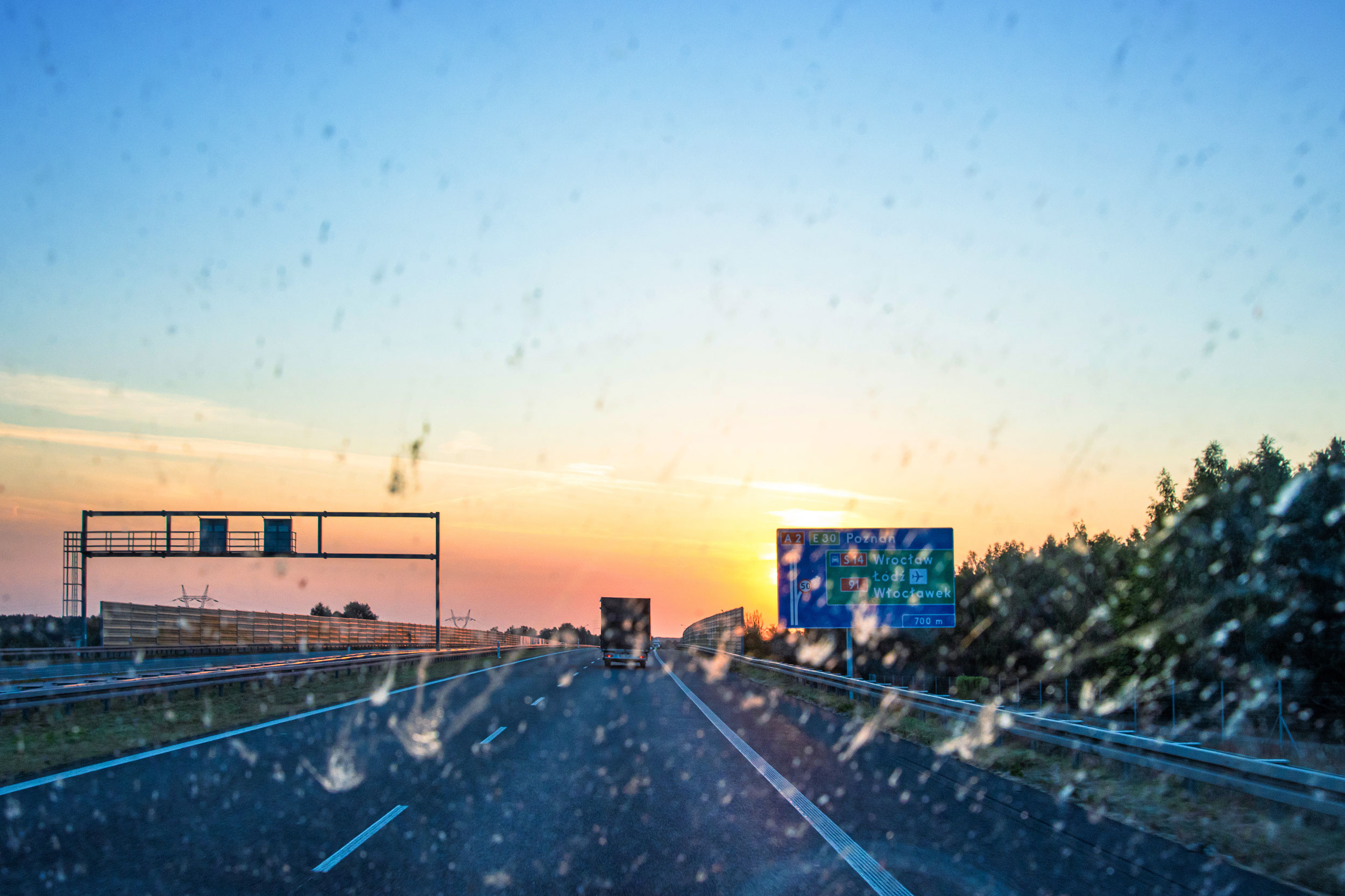 Blurry Windshield with Scratches